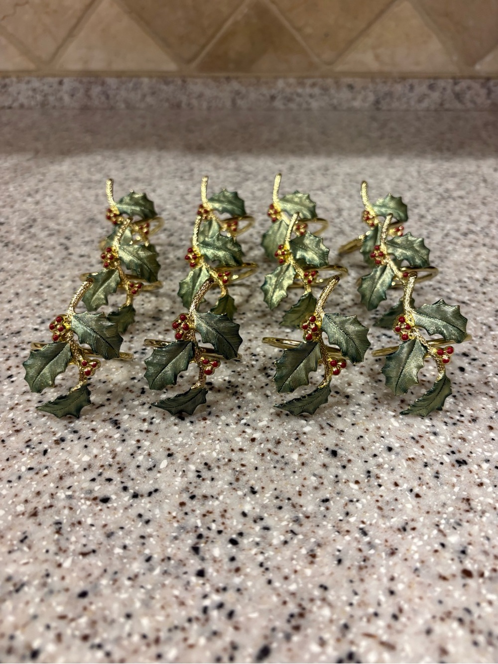 Festival Lenox Holiday Dimension metal napkin rings. Set Of 12